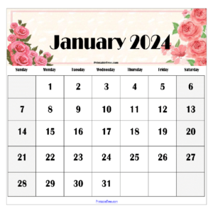 Download Free Monthly 2024 Calendar Printable PDF with Holidays Template