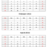 Four Month Calendars Printable PDF Template