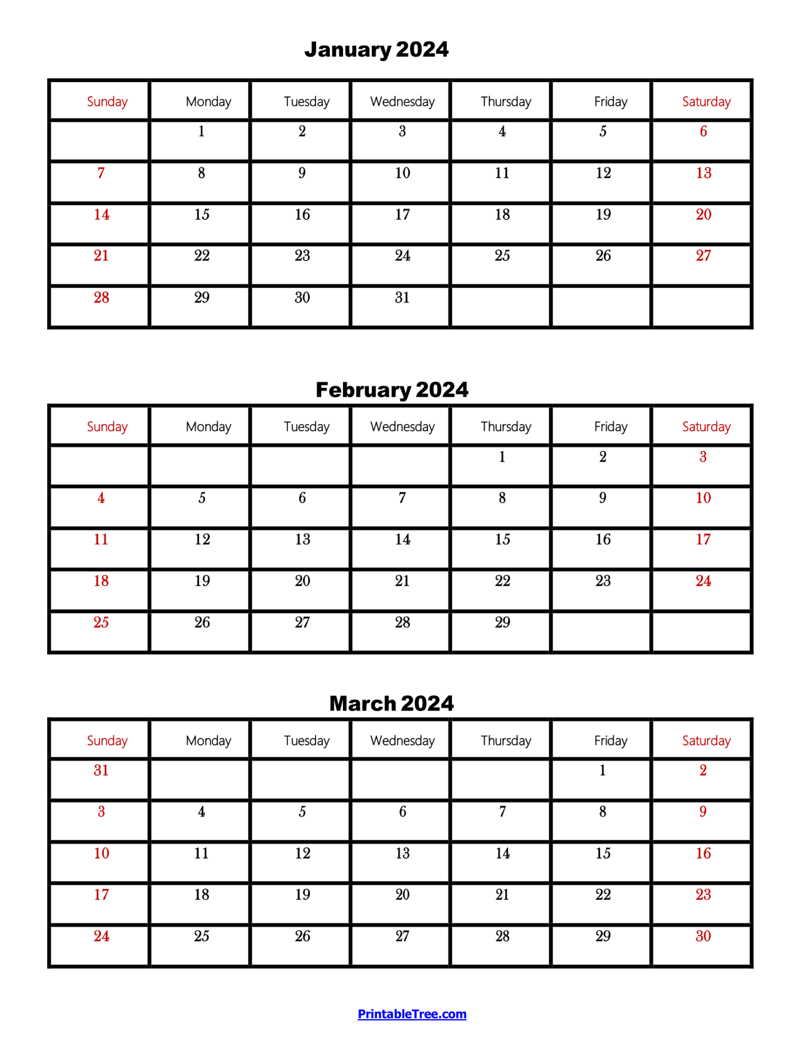 Three Months Calendar Printable Pdf 2024- 2025