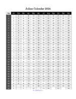 Free Printable Julian Date Calendars for 2024, and 2025 PDF Templates