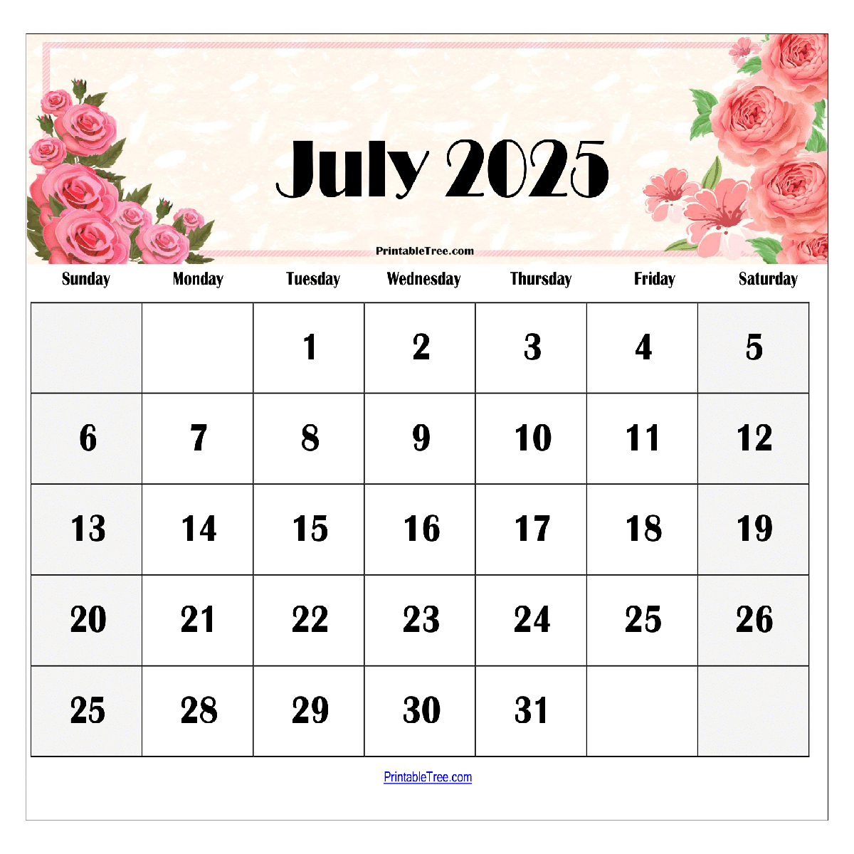 July 2025 Calendar