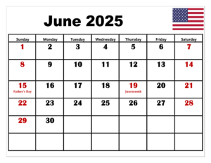 Free June 2025 Calendar Printable PDF Template with Holidays