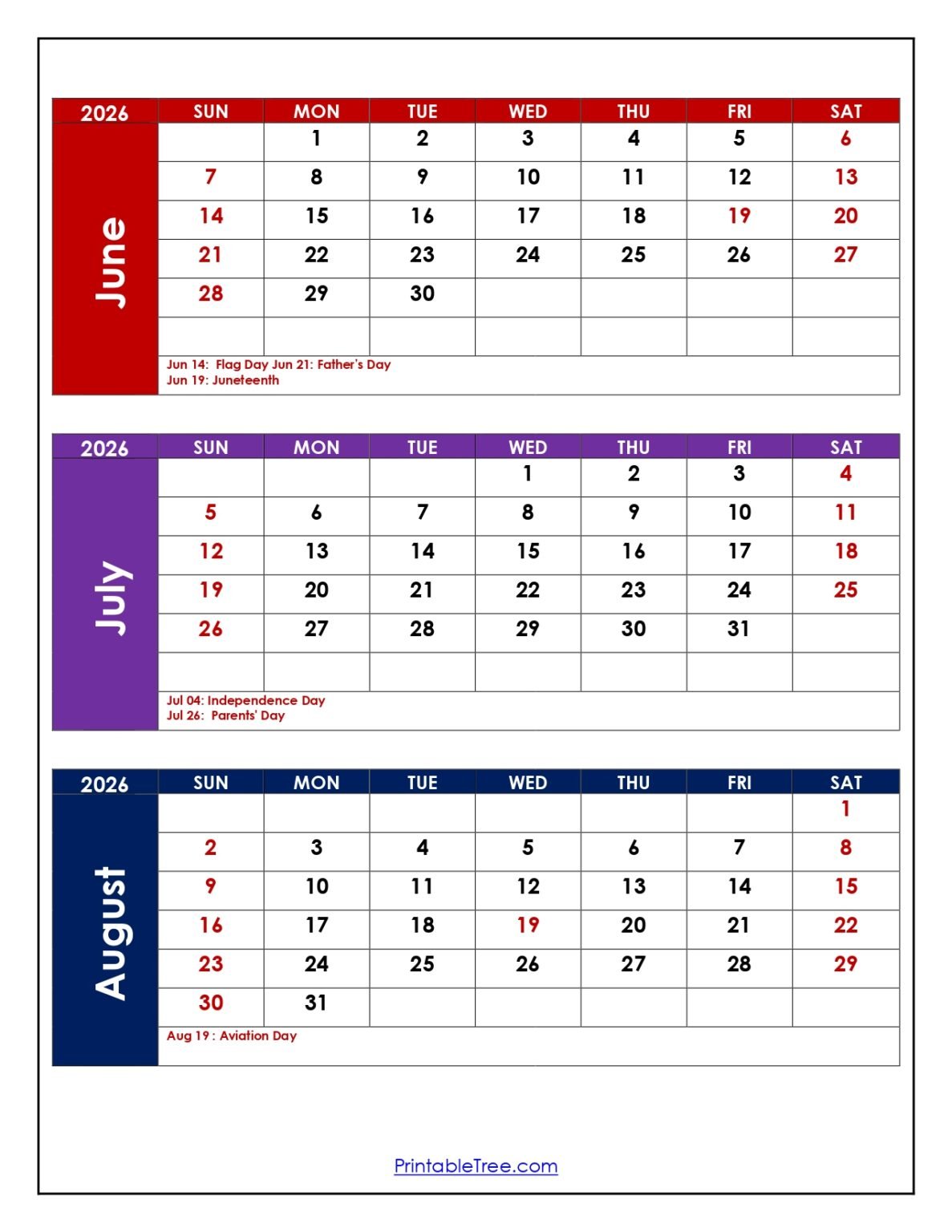 Three Months Calendar Printable PDF 2025- 2026