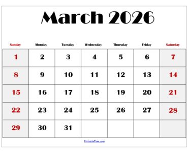 March 2026 Blank Printable Calendar