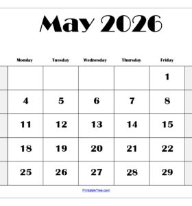 May 2026 Blank Printable Calendar