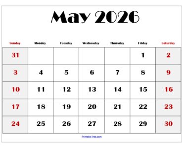 May 2026 Blank Printable Calendar