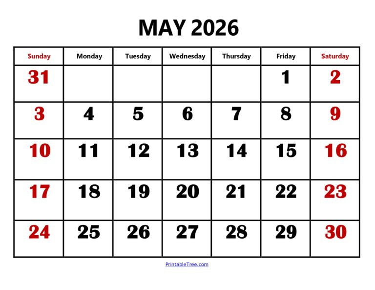 May 2026 Calendar Printable PDF with Holiday Templates Free