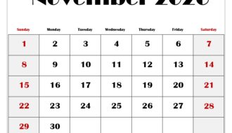 November 2026 Blank Printable Calendar