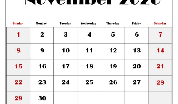 November 2026 Blank Printable Calendar