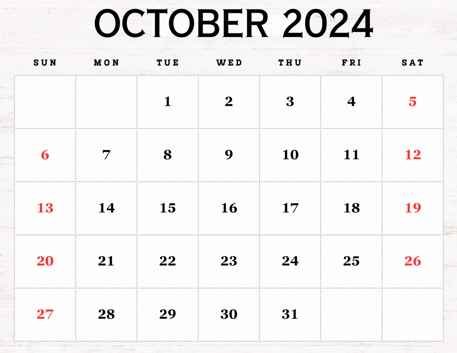 October 2024 Calendar Printable PDF Free Templates With Holidays