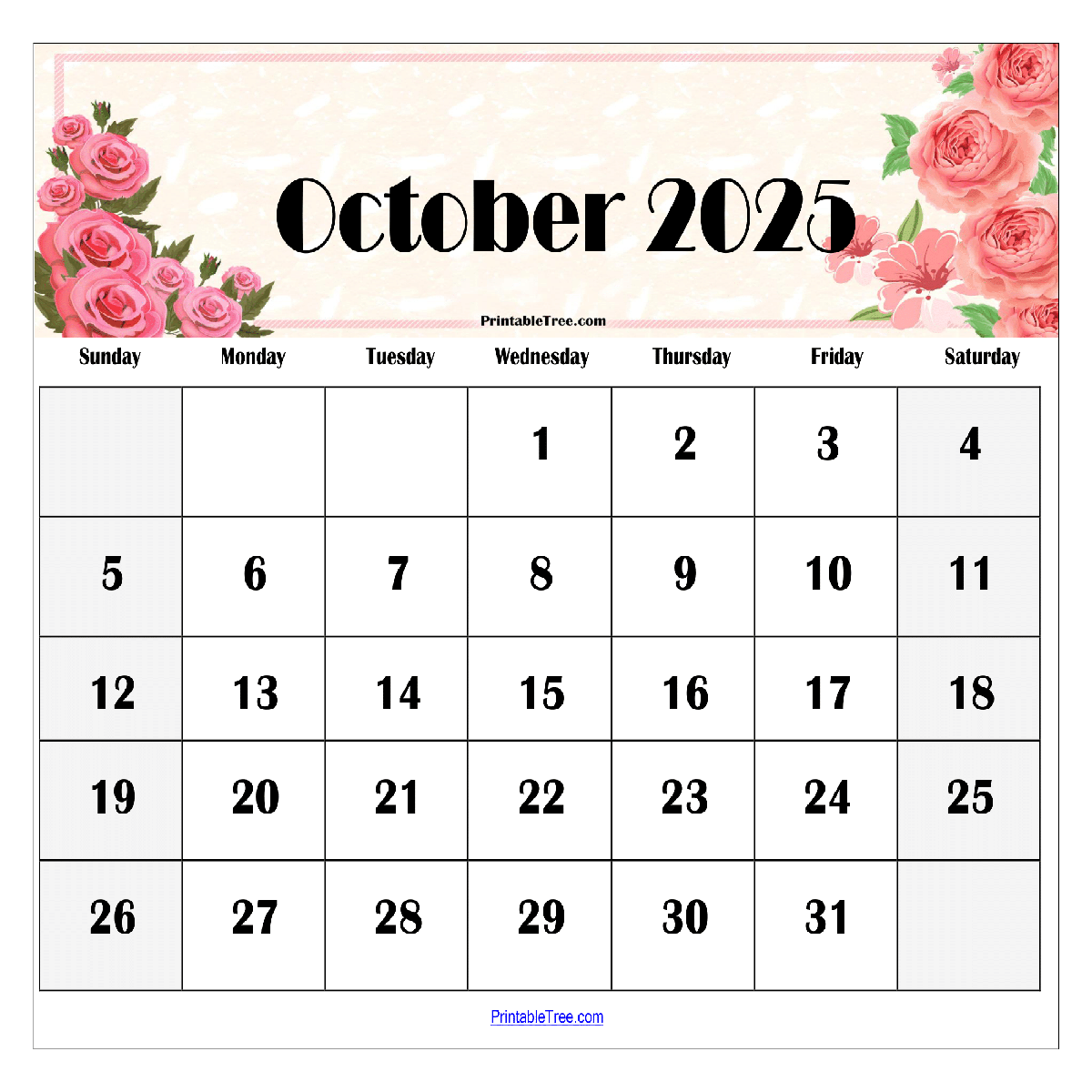 October 2025 Calendar