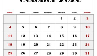 October 2026 Blank Printable Calendar