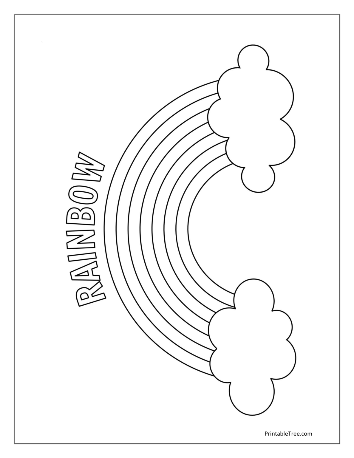 Free Printable Rainbow Coloring Pages PDF for Kids & Adults