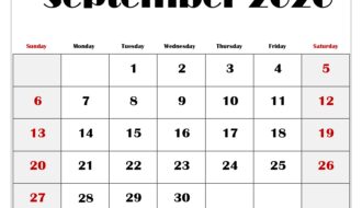 September 2026 Blank Printable Calendar