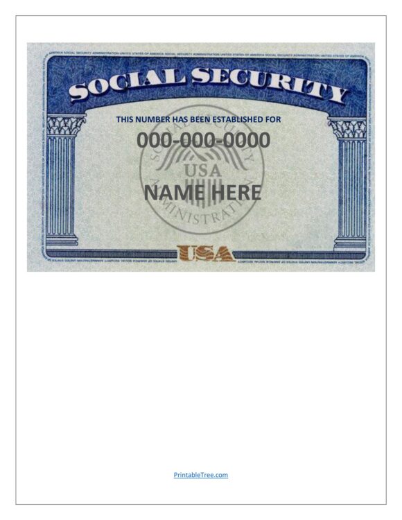 Free Printable Social Security Card PDF Templates(Fake/ Real ...