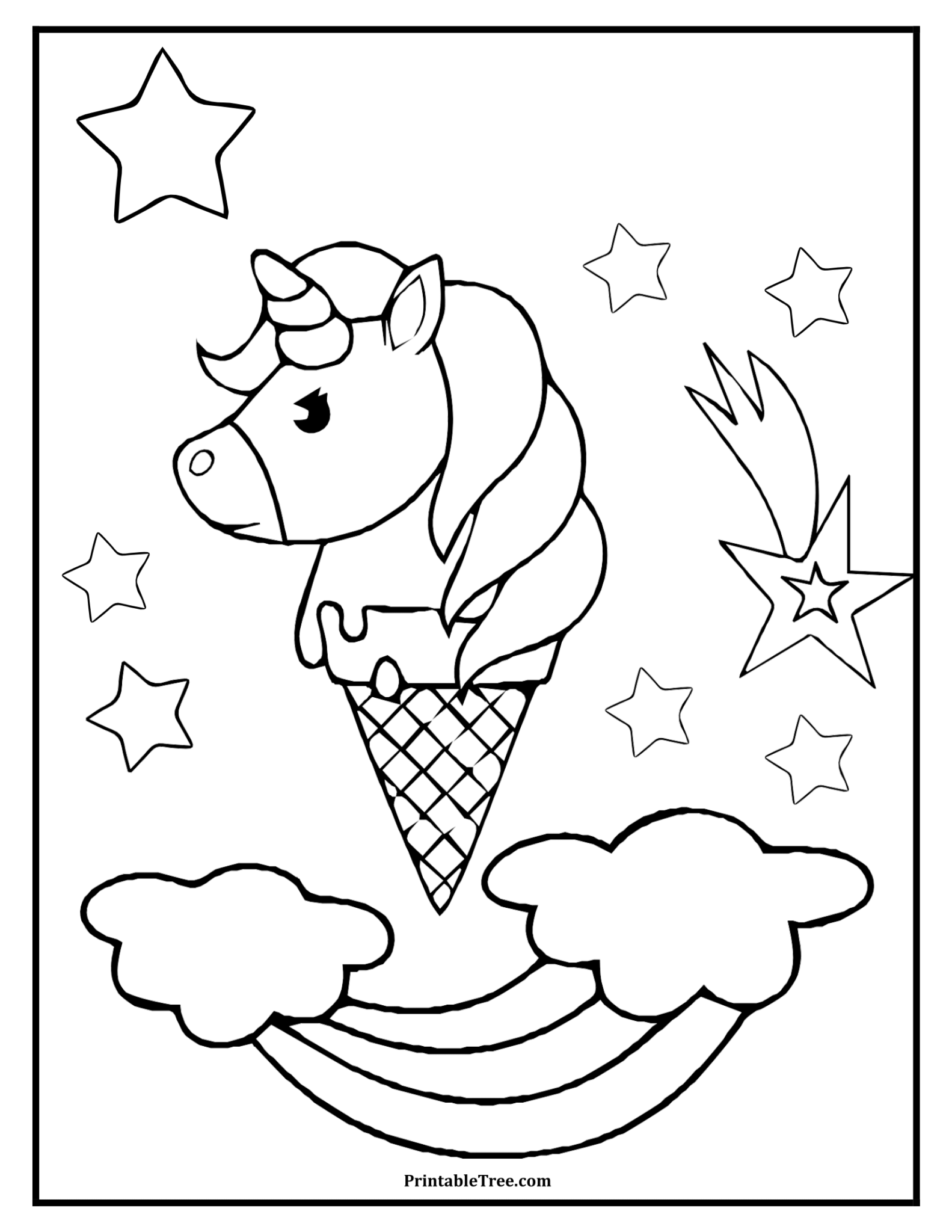 Free Printable Unicorn Coloring Pages PDF for Kids and Adults