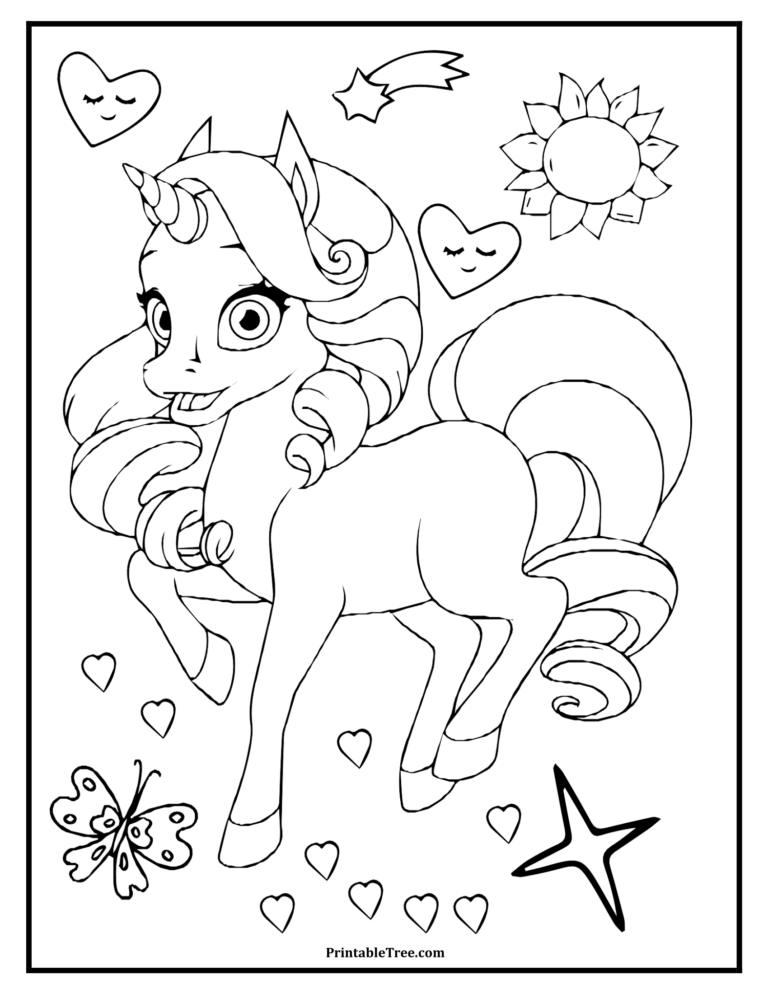 Free Printable Unicorn Coloring Pages PDF for Kids and Adults