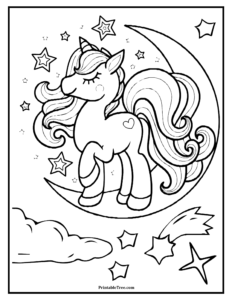 Free Printable Unicorn Coloring Pages PDF for Kids and Adults