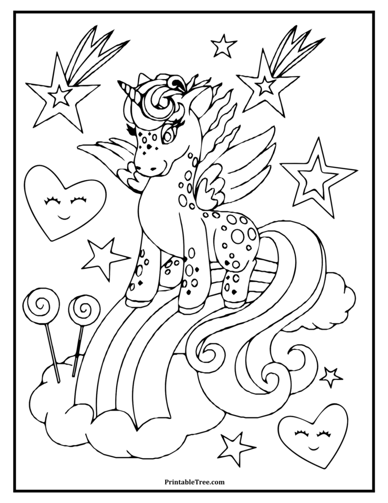 Unicorn Coloring Pages-7