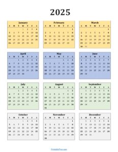 Printable Calendar 2025 One Page with Holidays (Single Page) 2025 ...