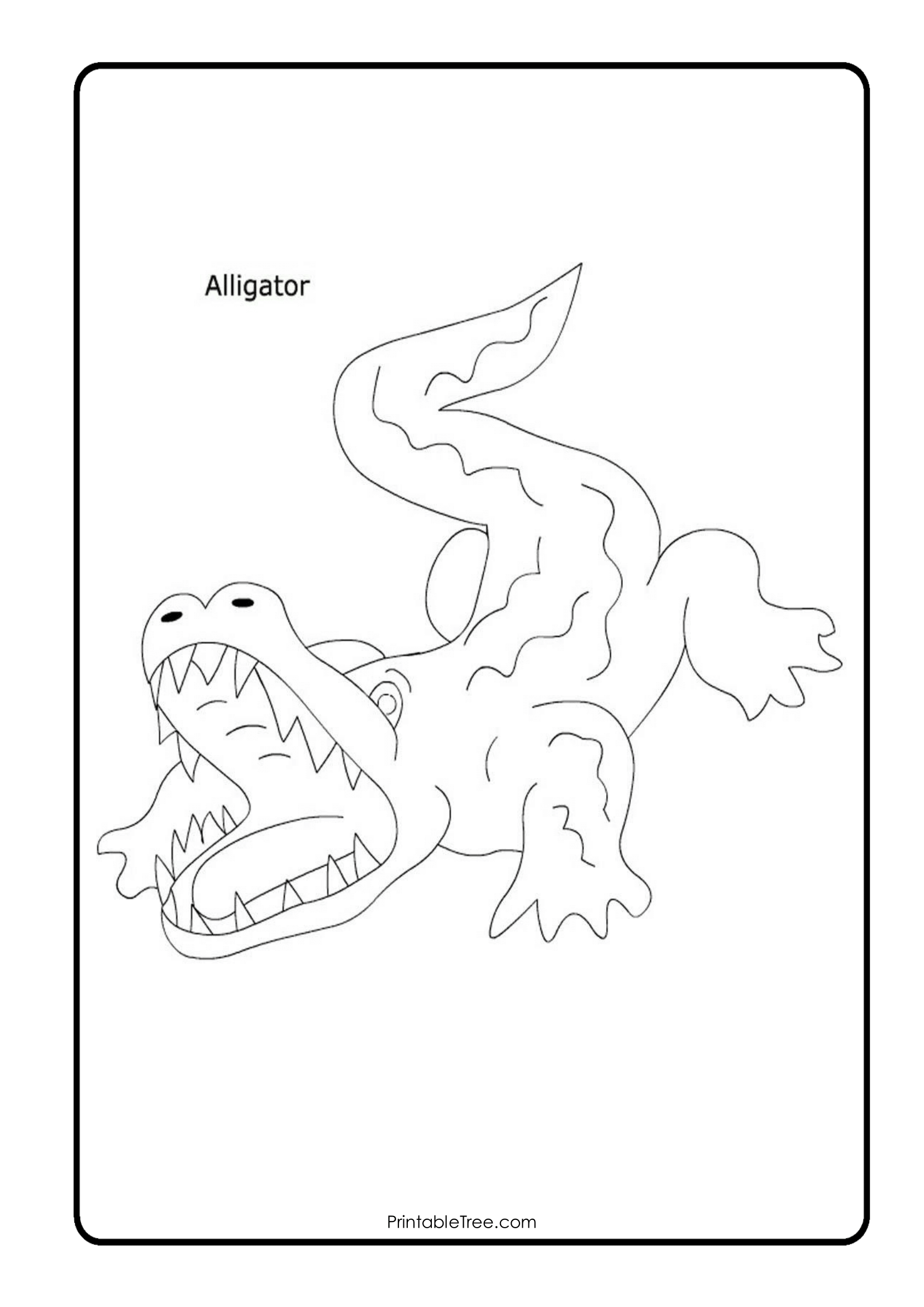 Alligator Coloring Page for Kids Graphic by Md. Salim Ahmod · Creative  Fabrica