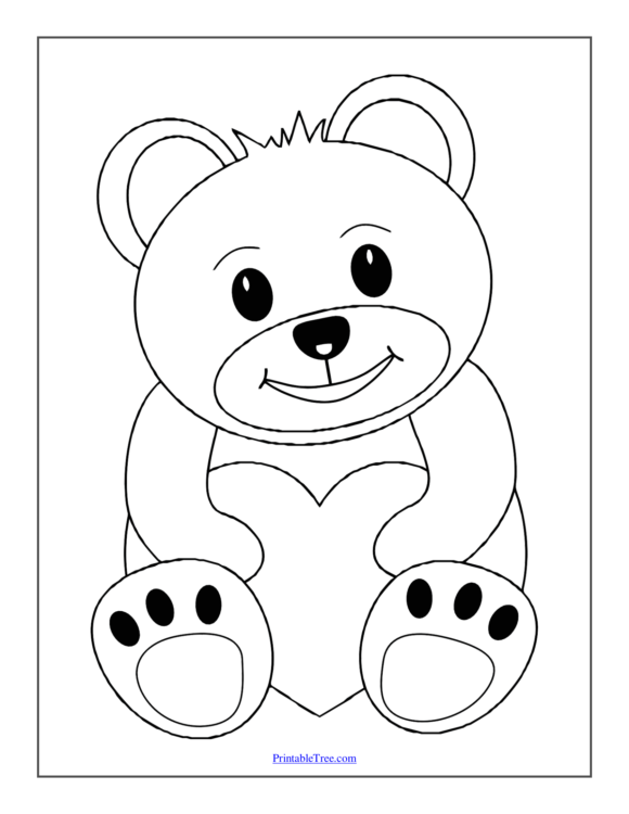 Free Printable Bear Coloring Pages PDF for Kids and Adults