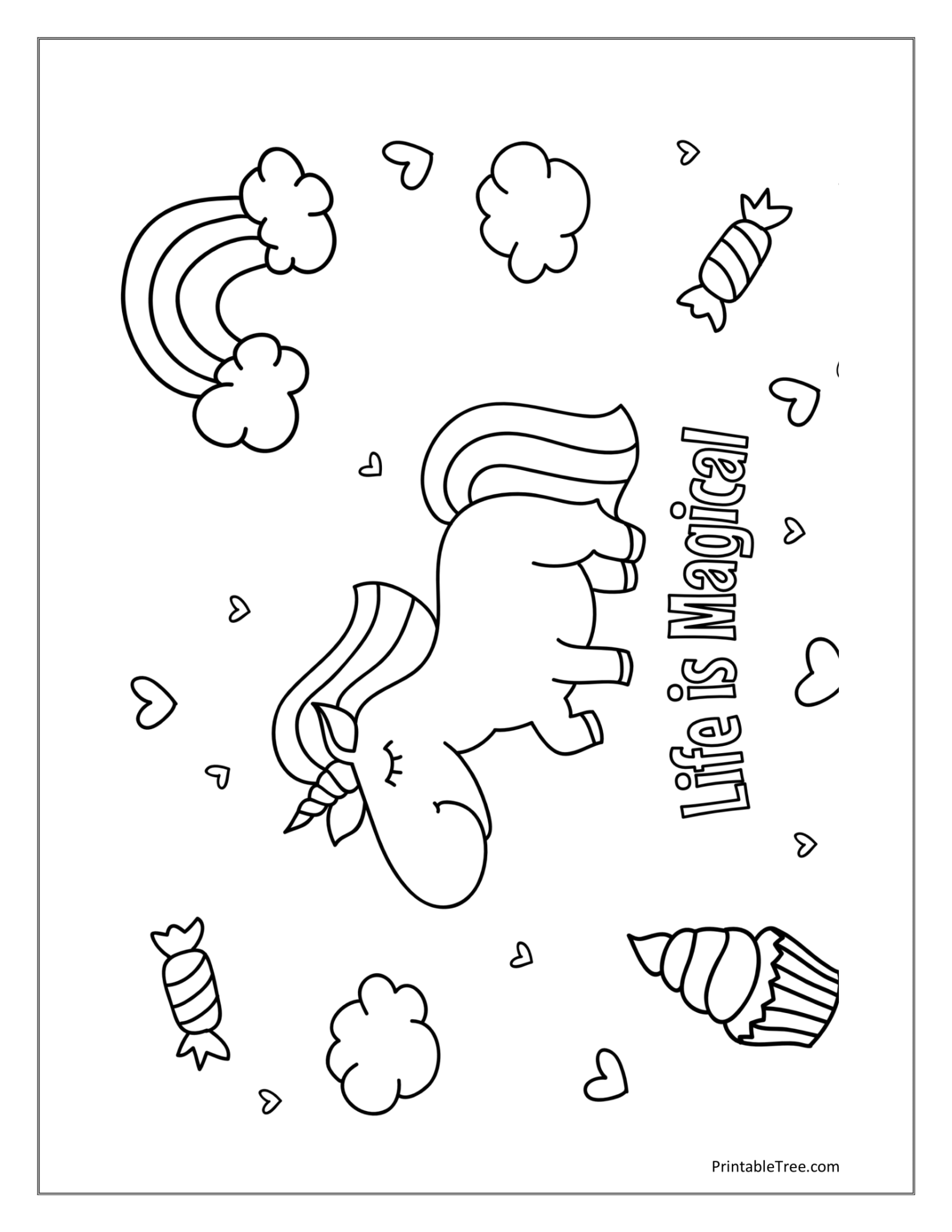 Free Printable Rainbow Coloring Pages PDF for Kids & Adults